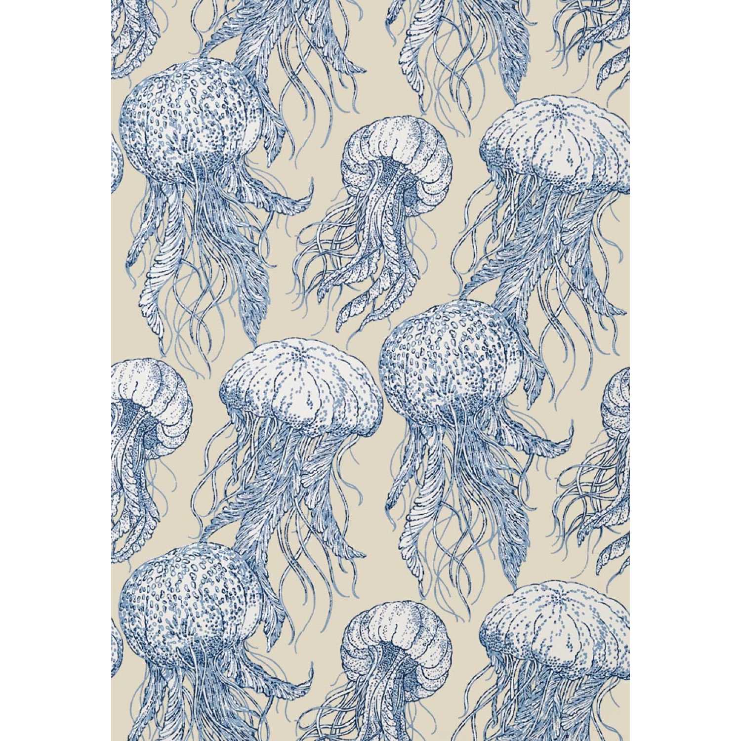Thibaut Summer House Jelly Fish Bloom T13168 Wallpaper